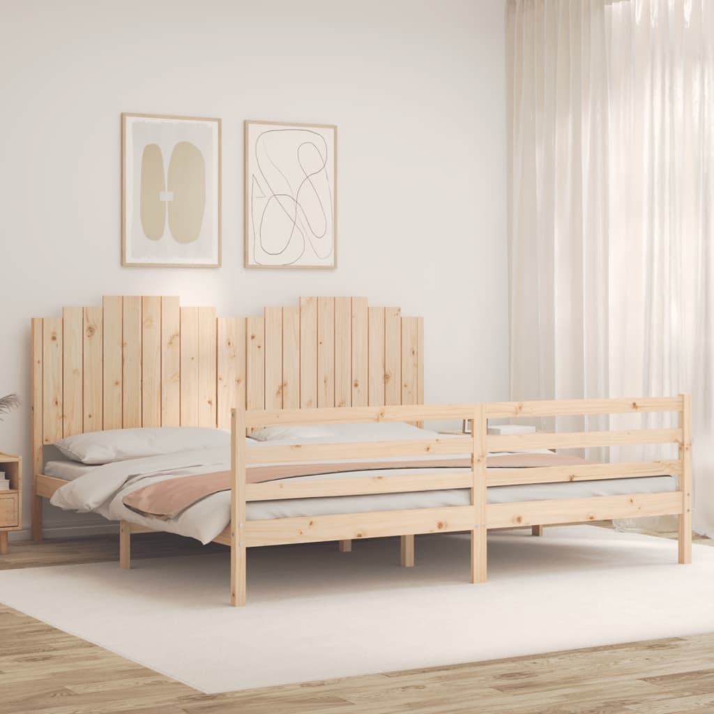 Cadre de lit sans matelas 200x200 cm bois massif - XIOS