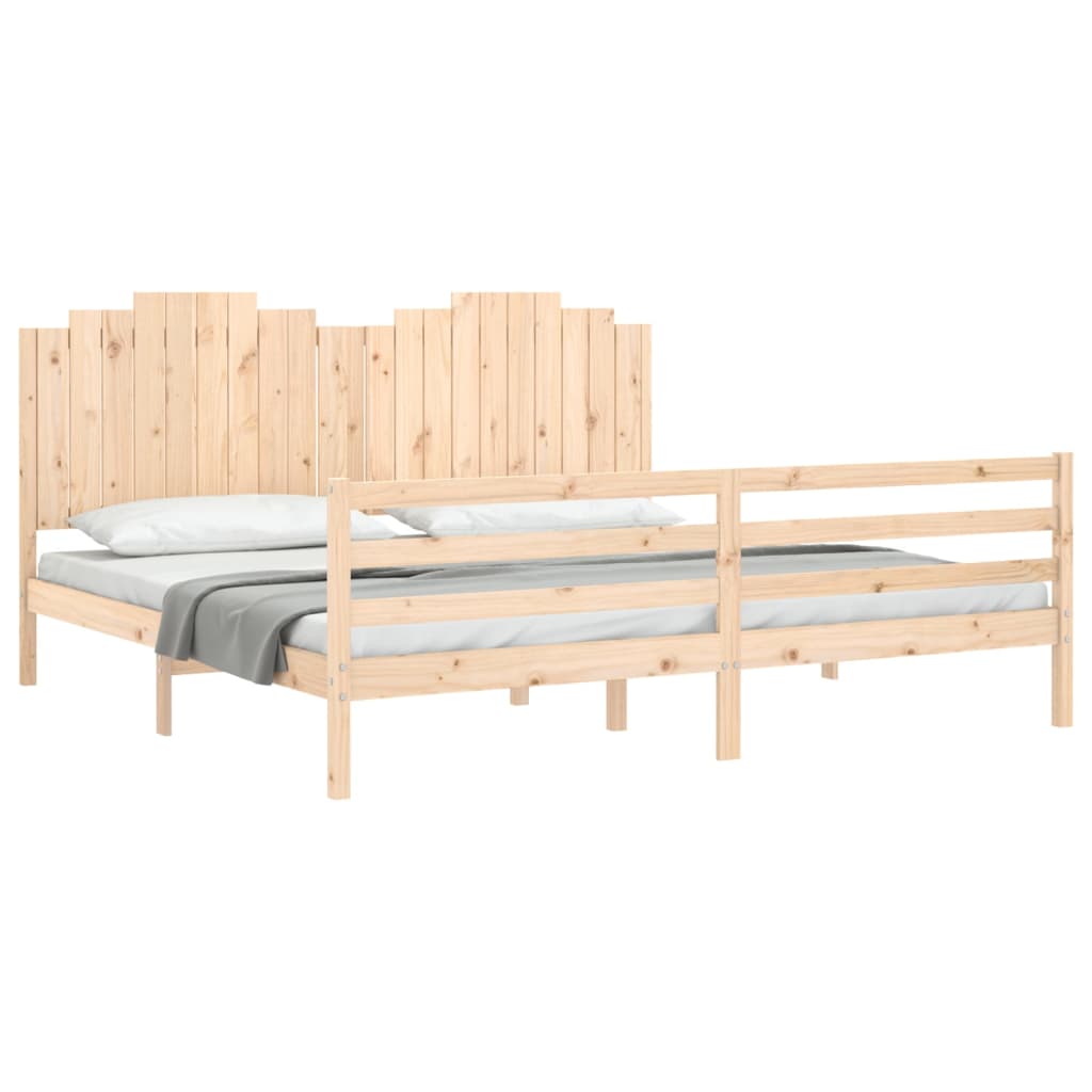 Cadre de lit sans matelas 200x200 cm bois massif - XIOS
