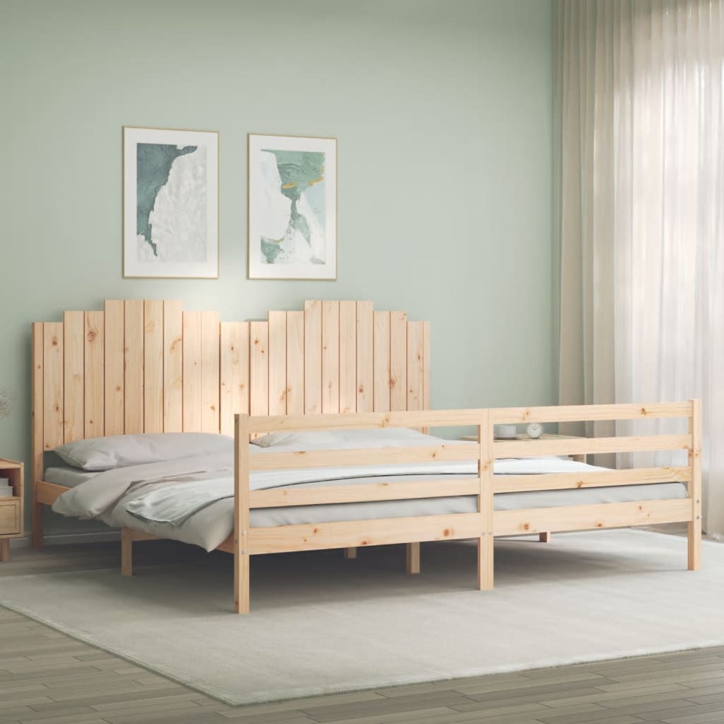 Cadre de lit sans matelas 200x200 cm bois massif - XIOS