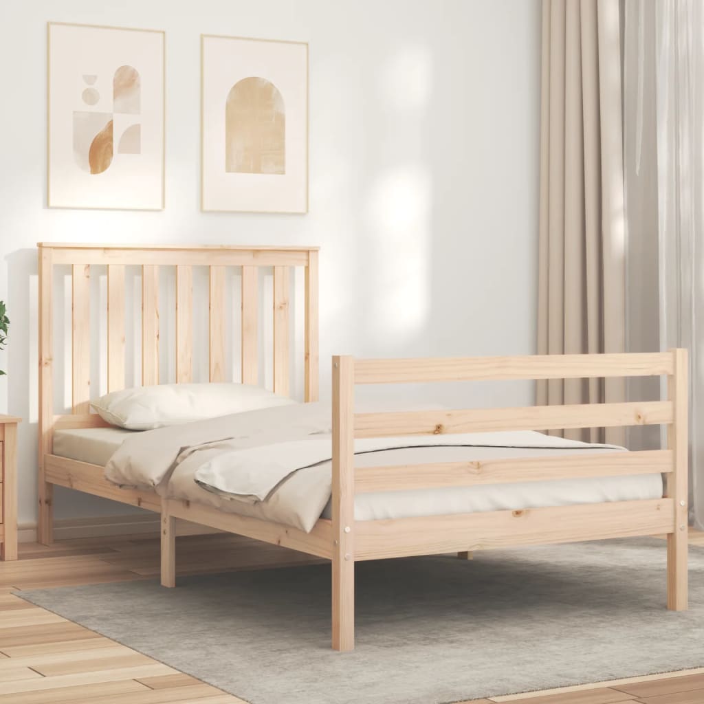 Cadre de lit sans matelas 100x200 cm bois massif - XIOS