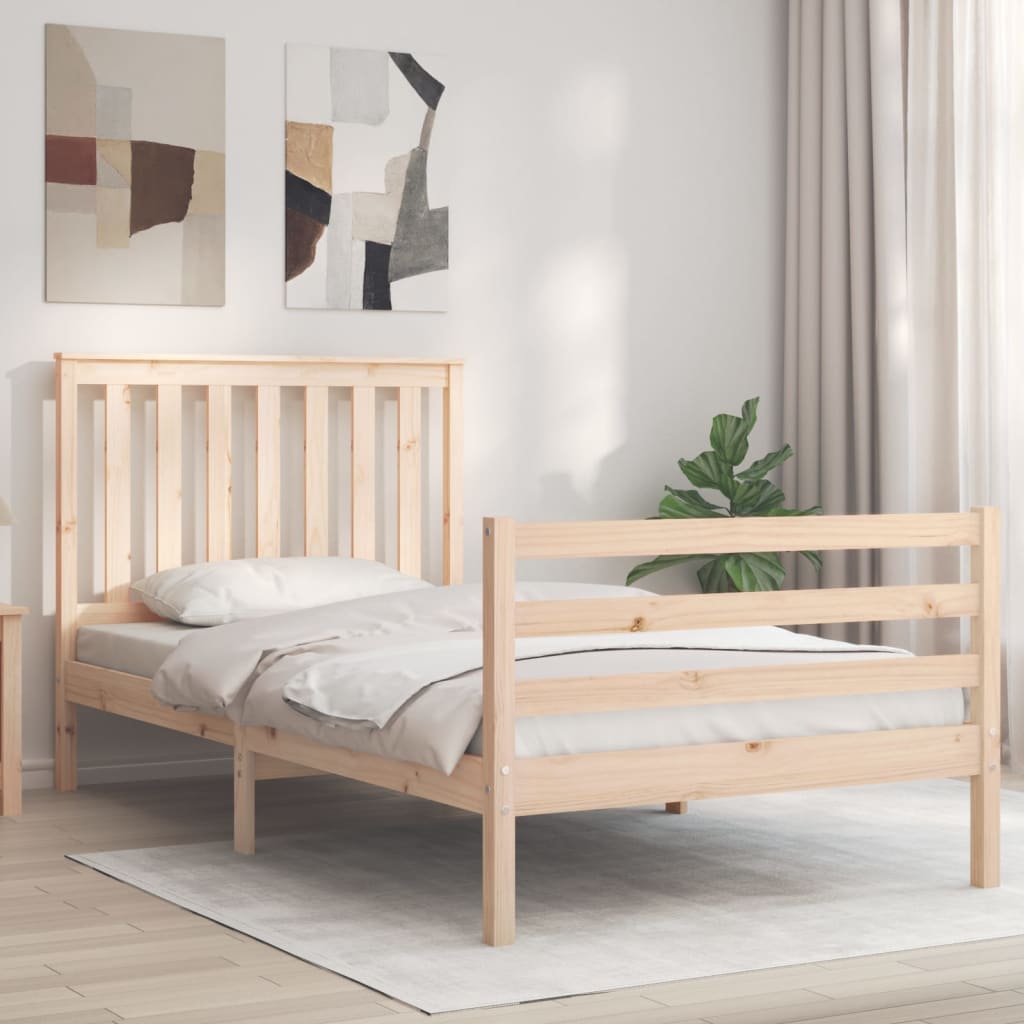 Cadre de lit sans matelas 100x200 cm bois massif - XIOS