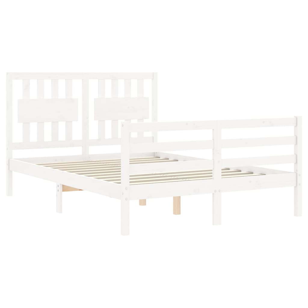Cadre de lit sans matelas blanc 120x200 cm bois massif - XIOS