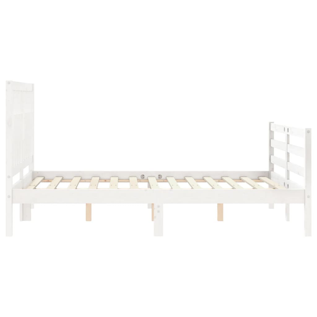 Cadre de lit sans matelas blanc 120x200 cm bois massif - XIOS