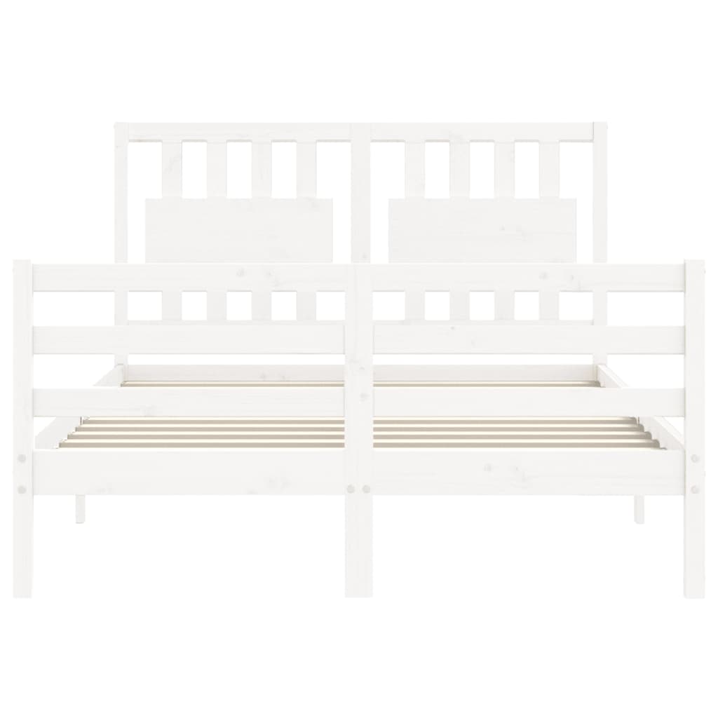 Cadre de lit sans matelas blanc 120x200 cm bois massif - XIOS
