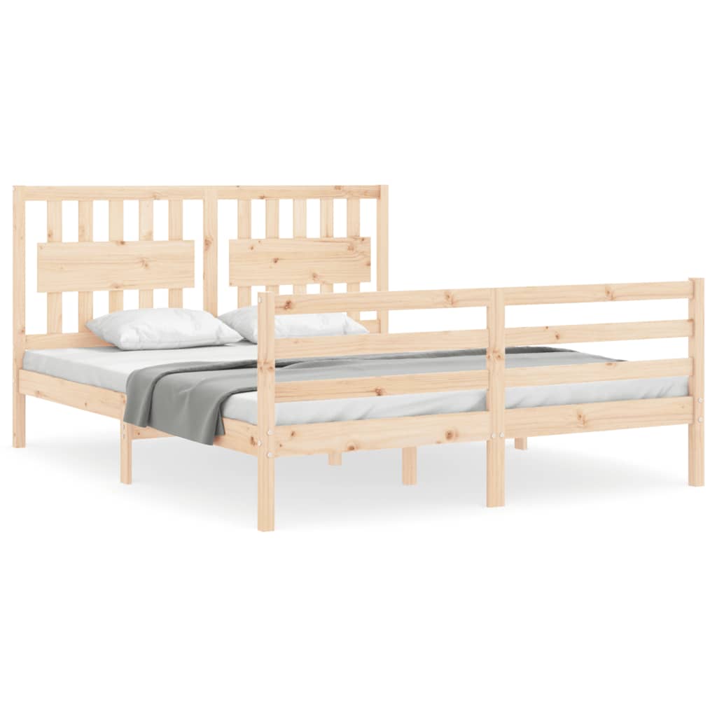 Cadre de lit sans matelas 160x200 cm bois massif - XIOS