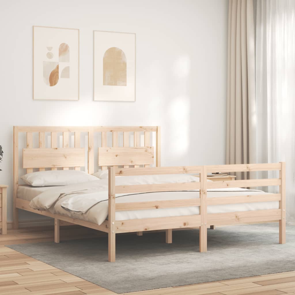 Cadre de lit sans matelas 160x200 cm bois massif - XIOS