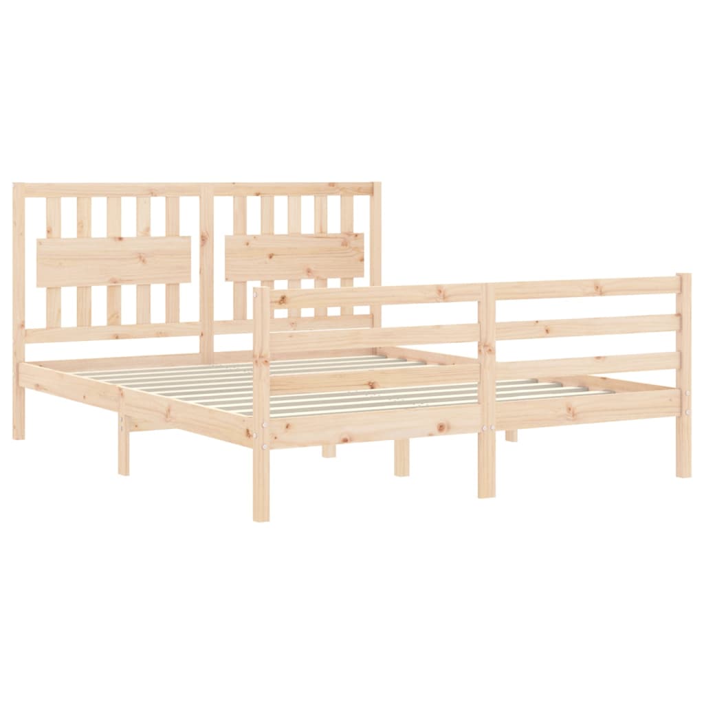 Cadre de lit sans matelas 160x200 cm bois massif - XIOS