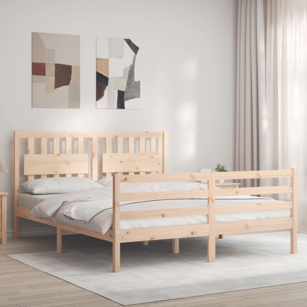 Cadre de lit sans matelas 160x200 cm bois massif - XIOS