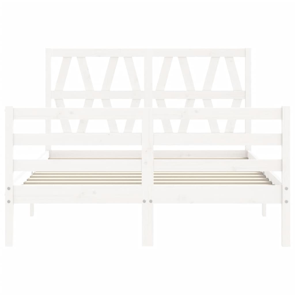 Cadre de lit sans matelas blanc 120x200 cm bois massif - XIOS