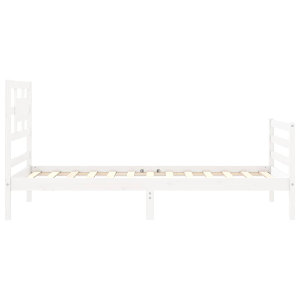 Cadre de lit sans matelas blanc bois massif - XIOS