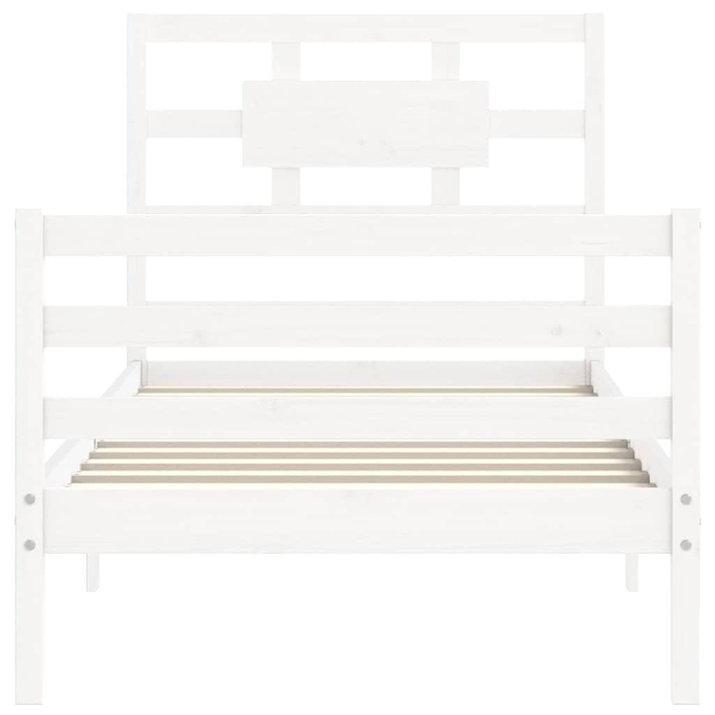 Cadre de lit sans matelas blanc bois massif - XIOS