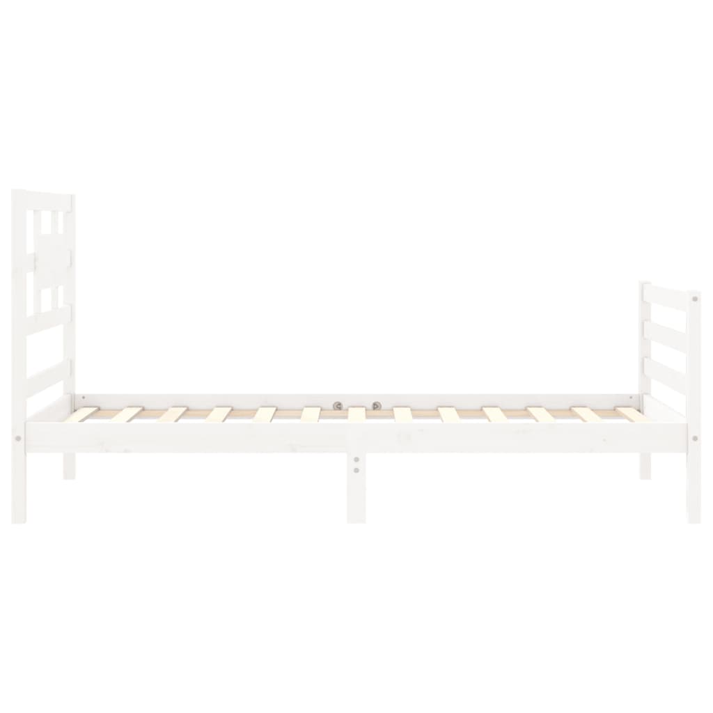 Cadre de lit sans matelas blanc 90x200 cm bois massif - XIOS