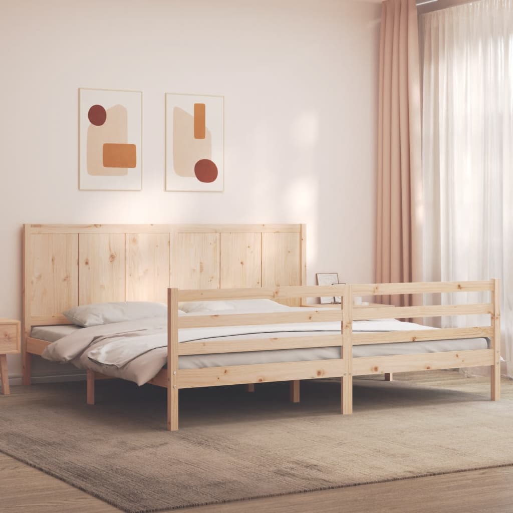 Cadre de lit sans matelas 200x200 cm bois massif - XIOS