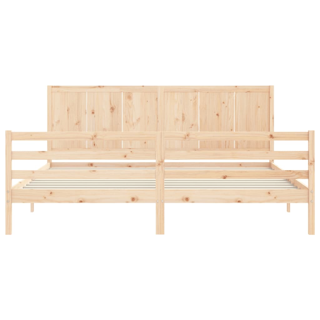 Cadre de lit sans matelas 200x200 cm bois massif - XIOS