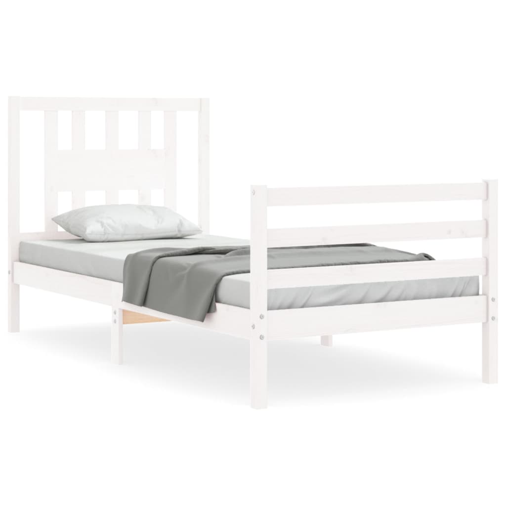 Cadre de lit sans matelas blanc bois massif - XIOS