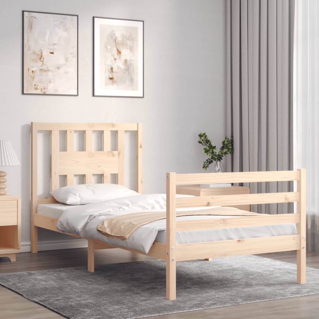 Cadre de lit sans matelas 90x200 cm bois massif - XIOS