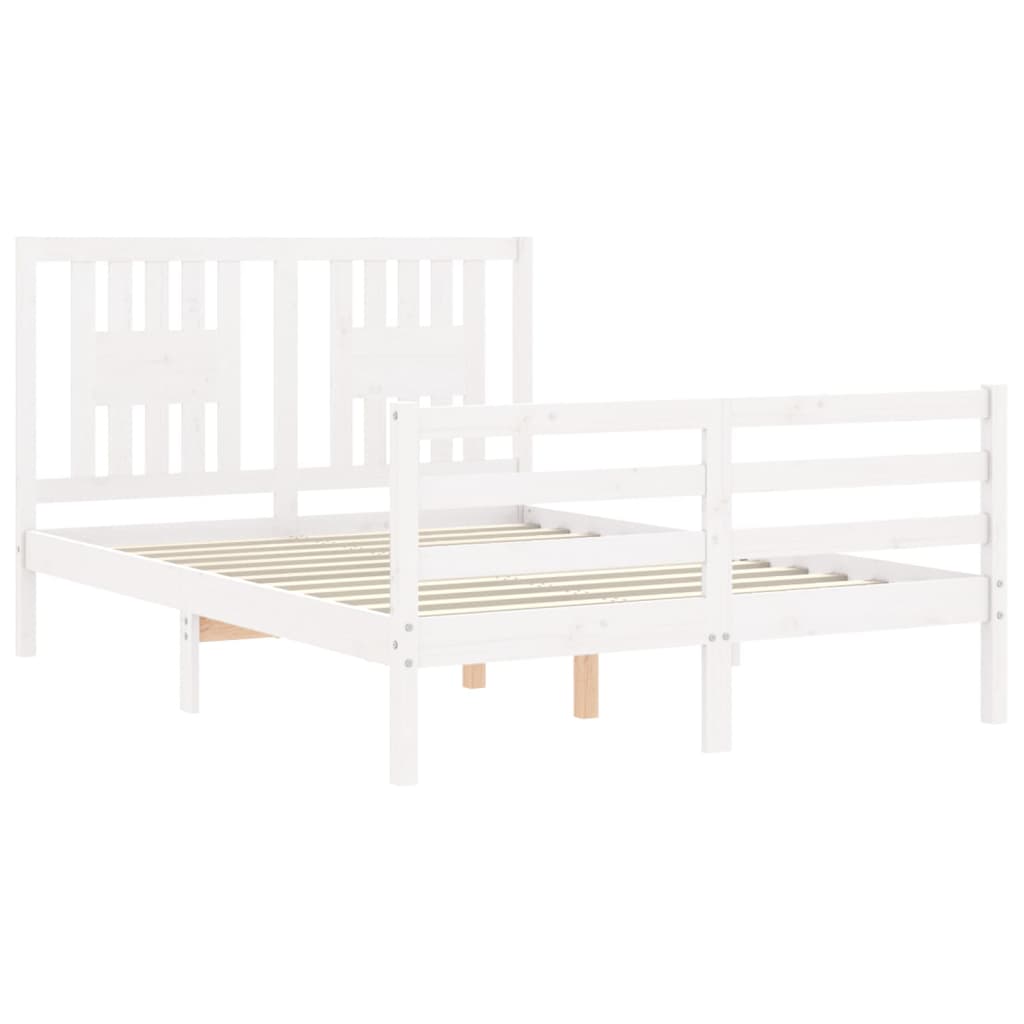 Cadre de lit sans matelas blanc 120x200 cm bois massif - XIOS