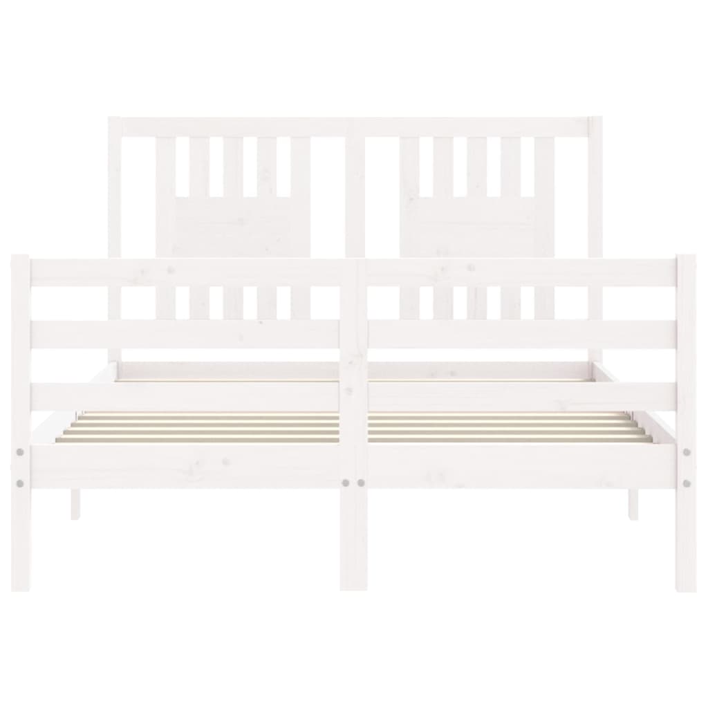 Cadre de lit sans matelas blanc 120x200 cm bois massif - XIOS