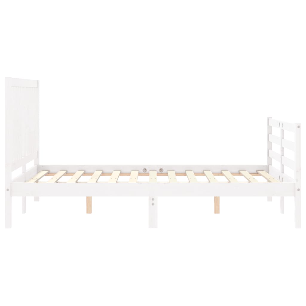 Cadre de lit sans matelas blanc 120x200 cm bois massif - XIOS