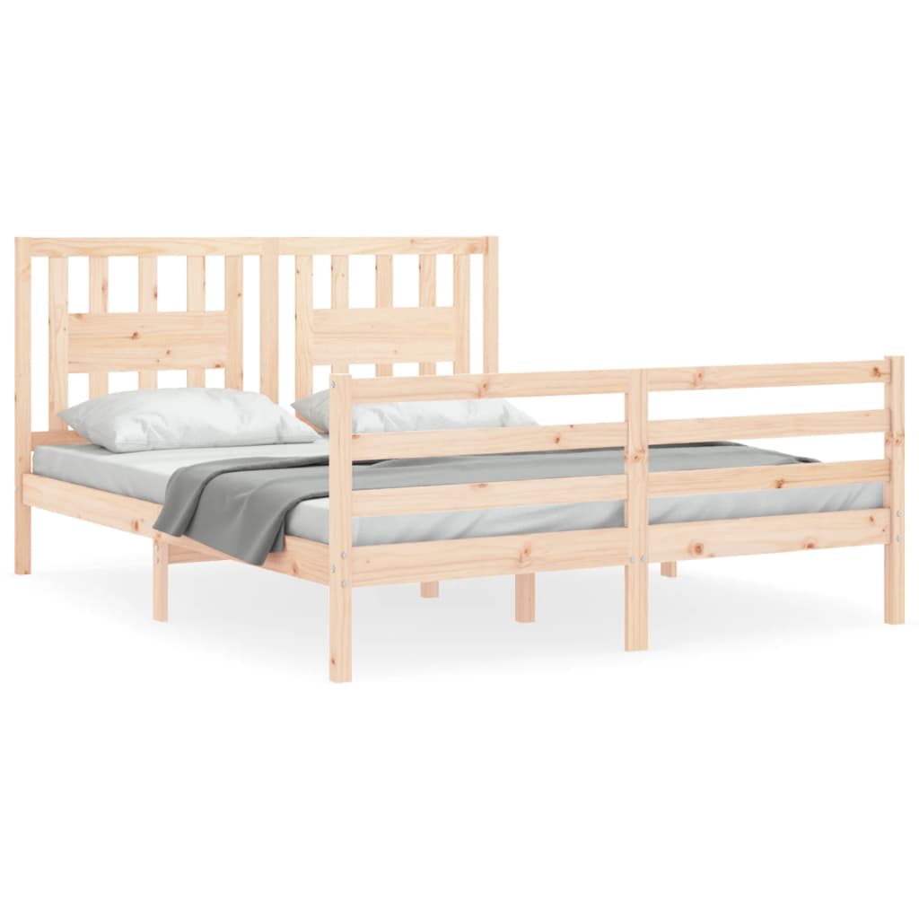 Cadre de lit sans matelas 160x200 cm bois massif - XIOS