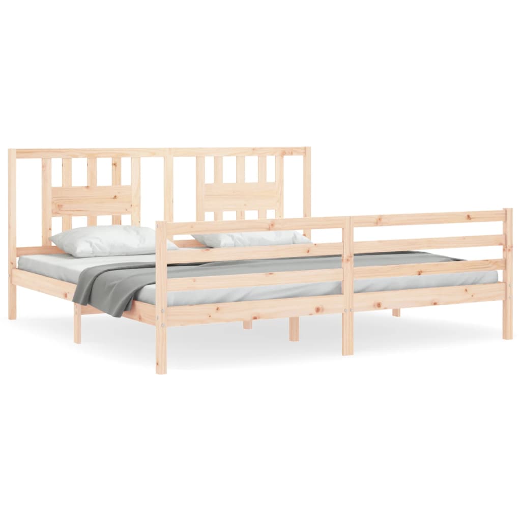 Cadre de lit sans matelas 200x200 cm bois massif - XIOS
