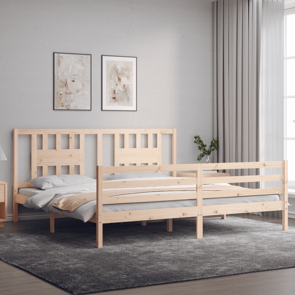 Cadre de lit sans matelas 200x200 cm bois massif - XIOS