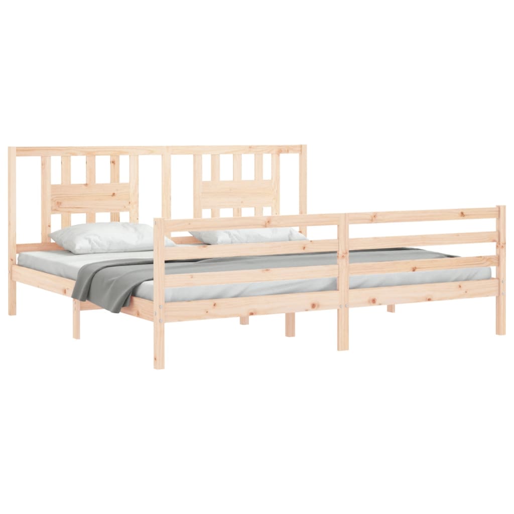 Cadre de lit sans matelas 200x200 cm bois massif - XIOS