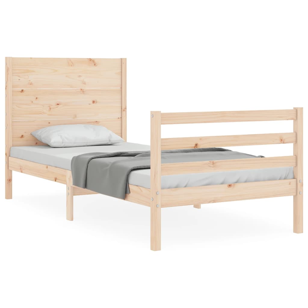 Cadre de lit sans matelas 100x200 cm bois massif - XIOS