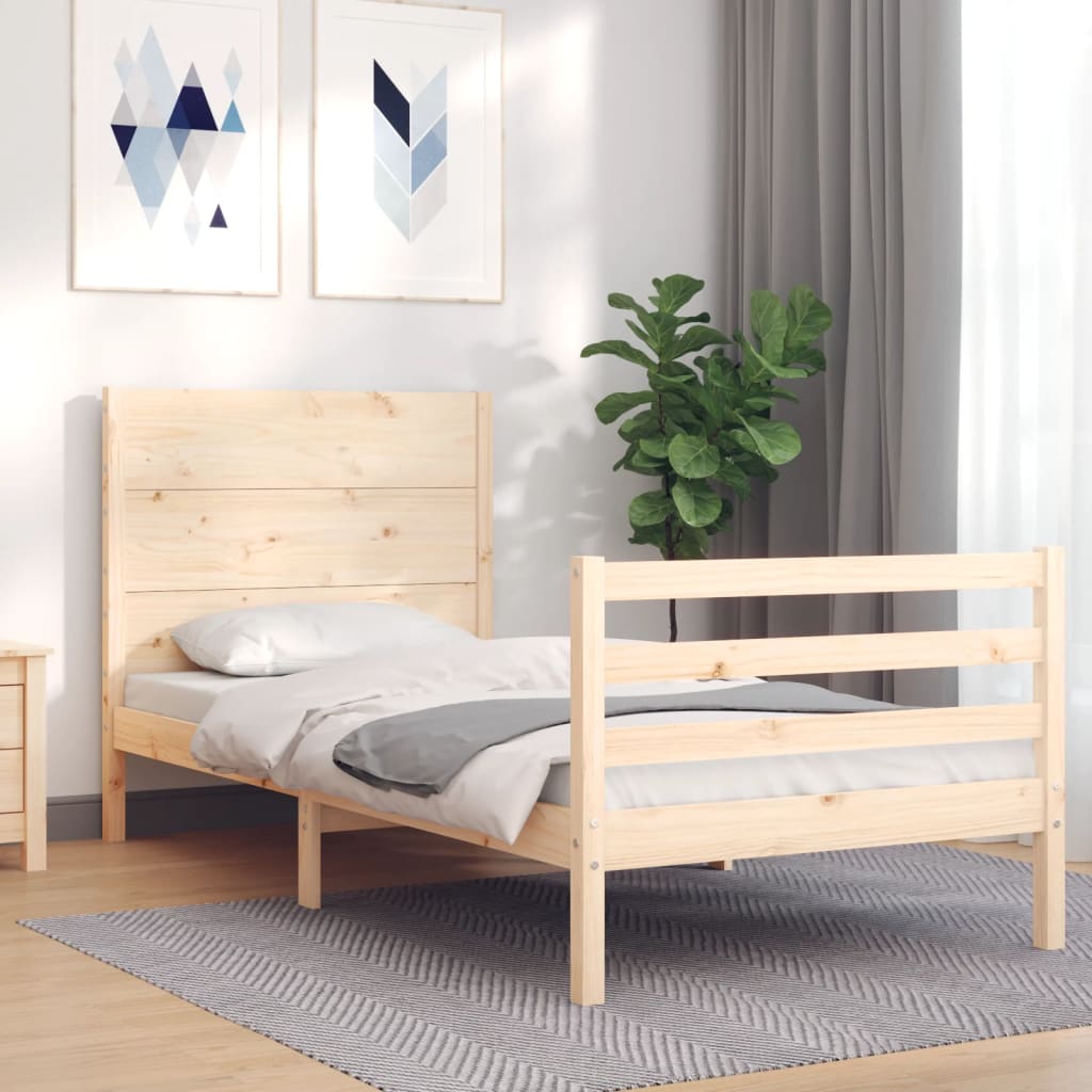 Cadre de lit sans matelas 100x200 cm bois massif - XIOS