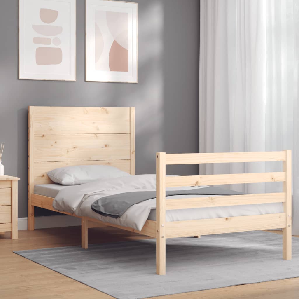 Cadre de lit sans matelas 100x200 cm bois massif - XIOS