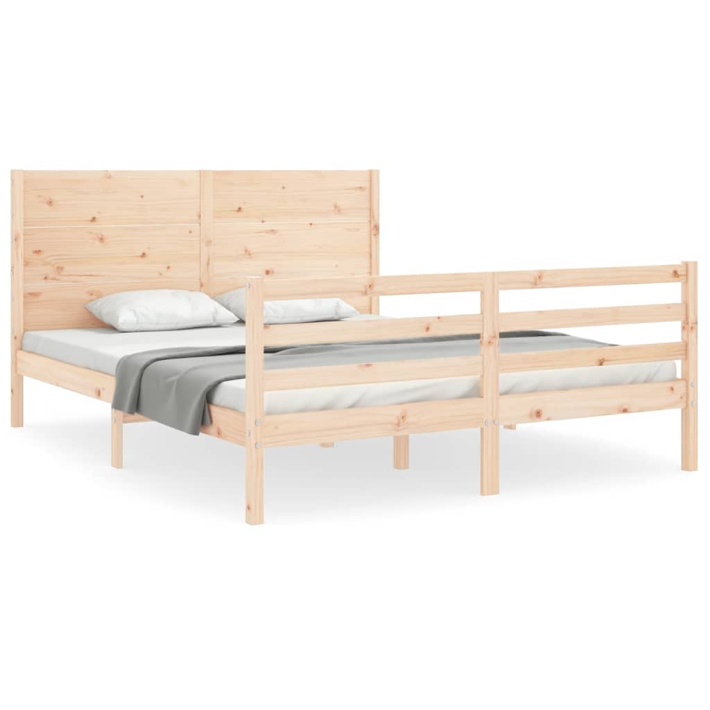 Cadre de lit sans matelas 160x200 cm bois massif - XIOS