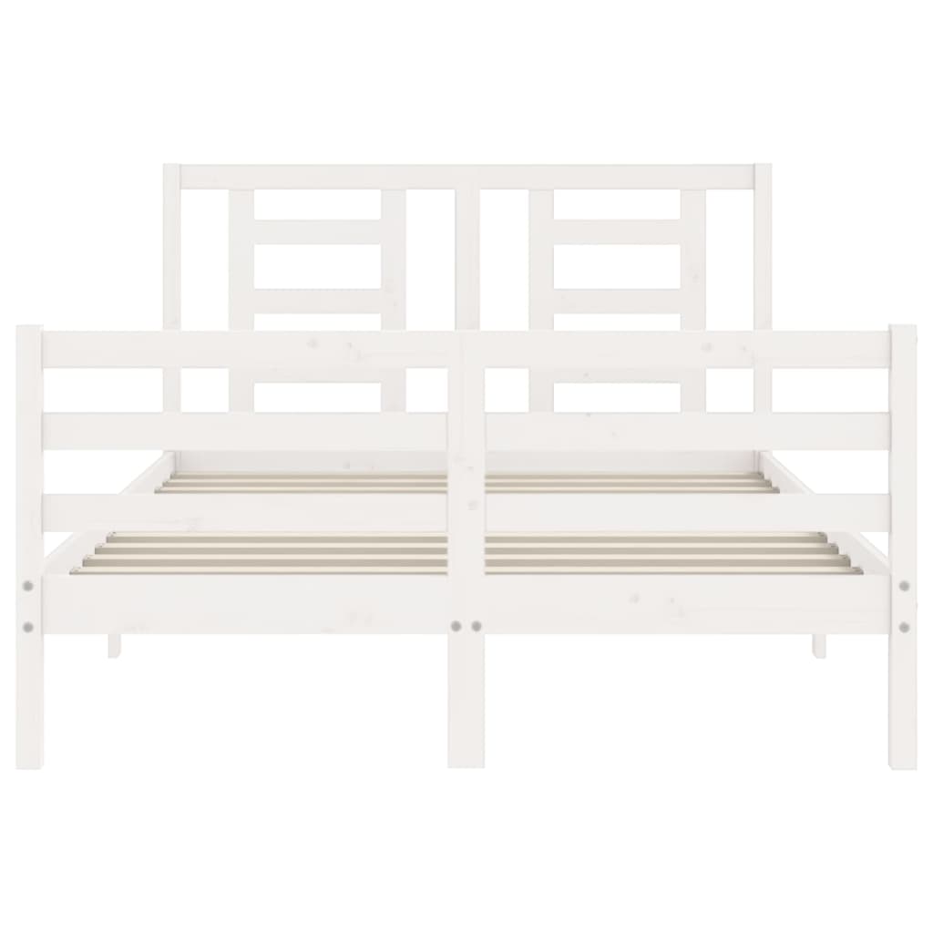 Cadre de lit sans matelas blanc 120x200 cm bois massif - XIOS