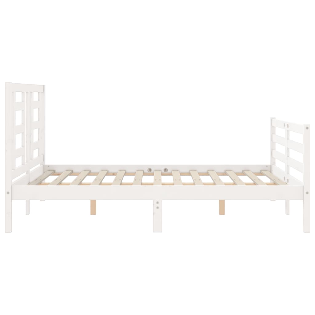 Cadre de lit sans matelas blanc 120x200 cm bois massif - XIOS
