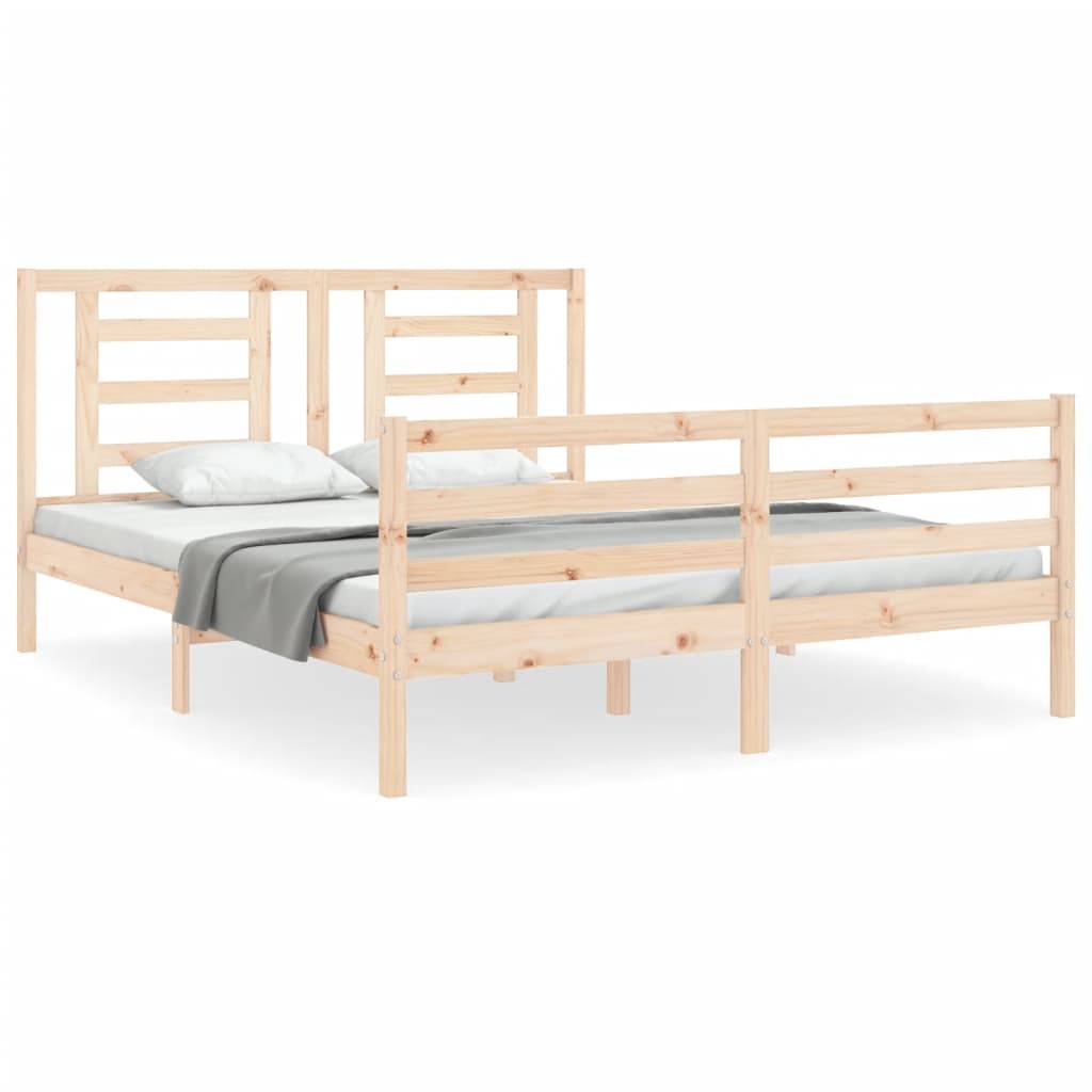 Cadre de lit sans matelas 160x200 cm bois massif - XIOS