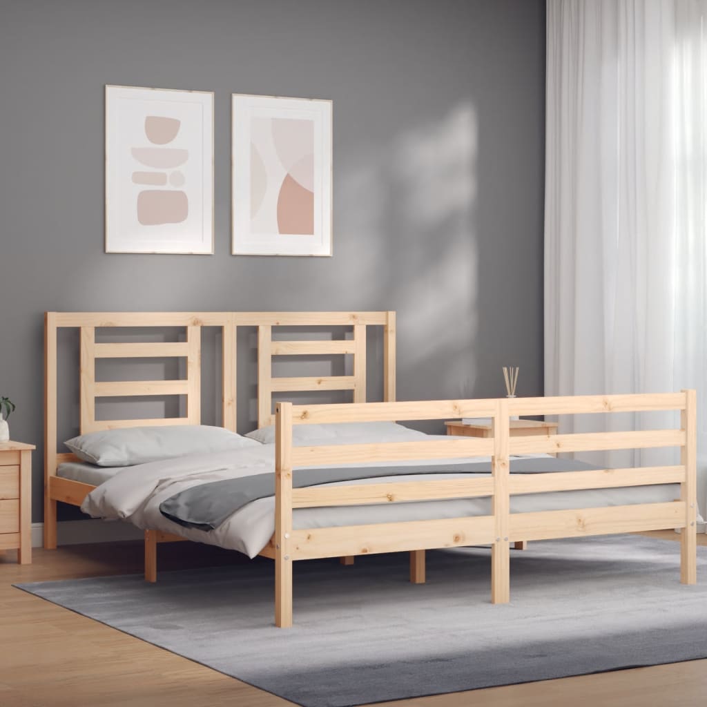 Cadre de lit sans matelas 160x200 cm bois massif - XIOS