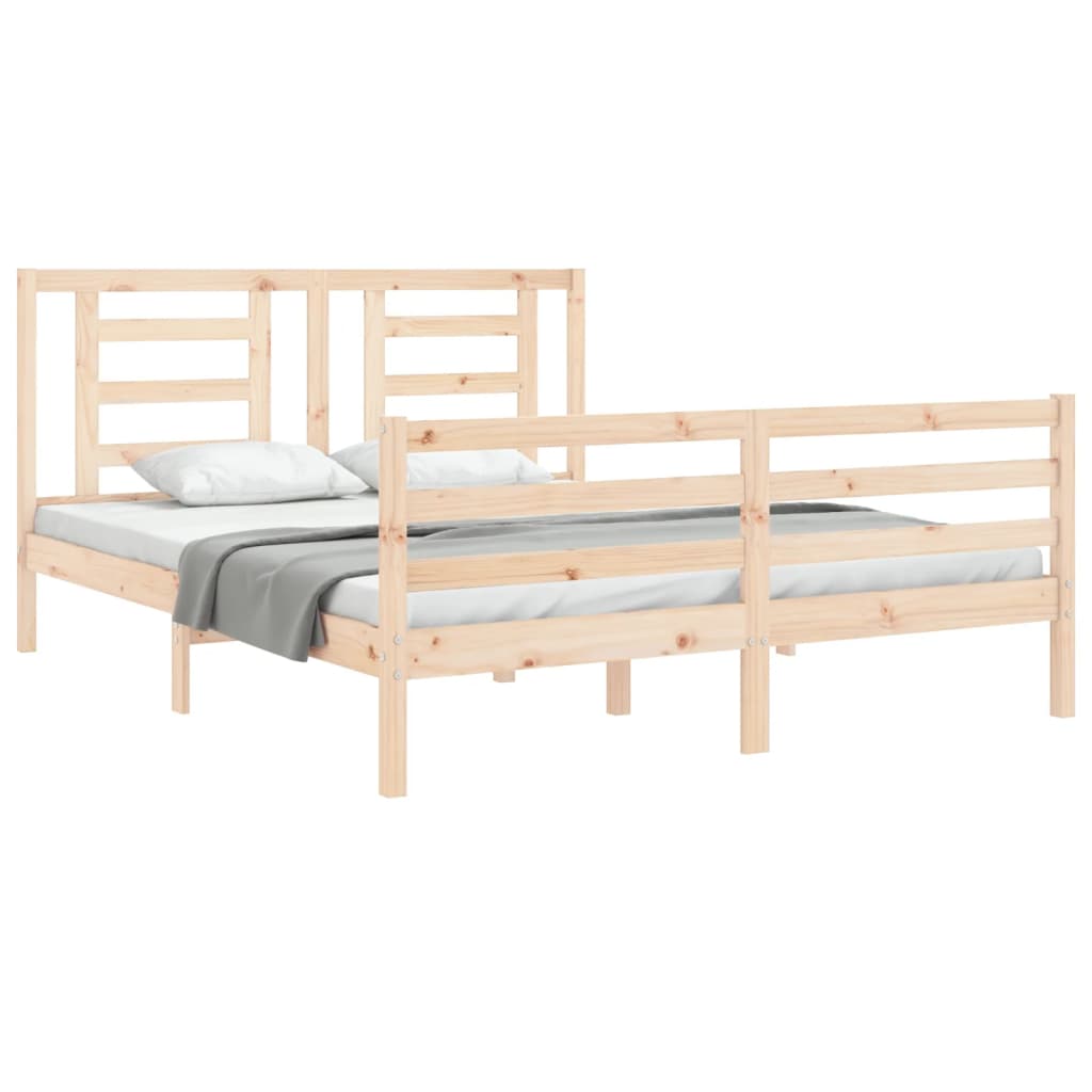 Cadre de lit sans matelas 160x200 cm bois massif - XIOS