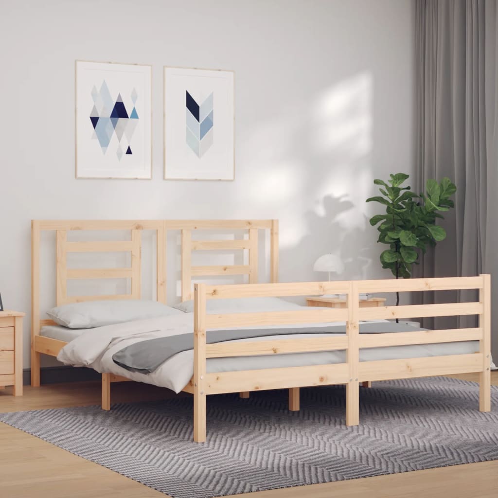 Cadre de lit sans matelas 160x200 cm bois massif - XIOS