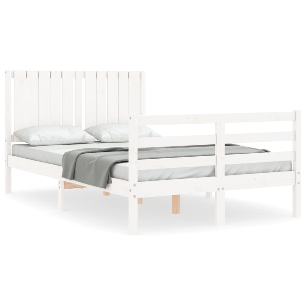 Cadre de lit sans matelas blanc 120x200 cm bois massif - XIOS