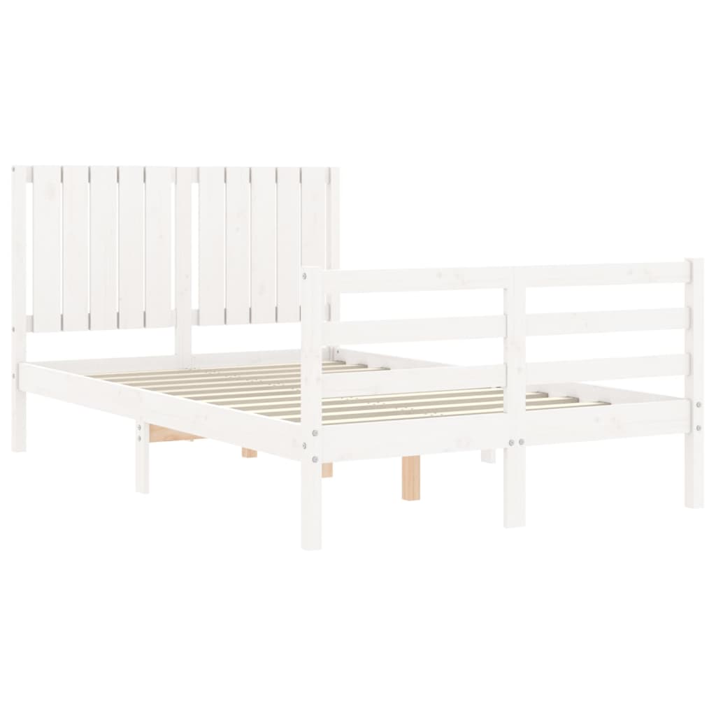 Cadre de lit sans matelas blanc 120x200 cm bois massif - XIOS