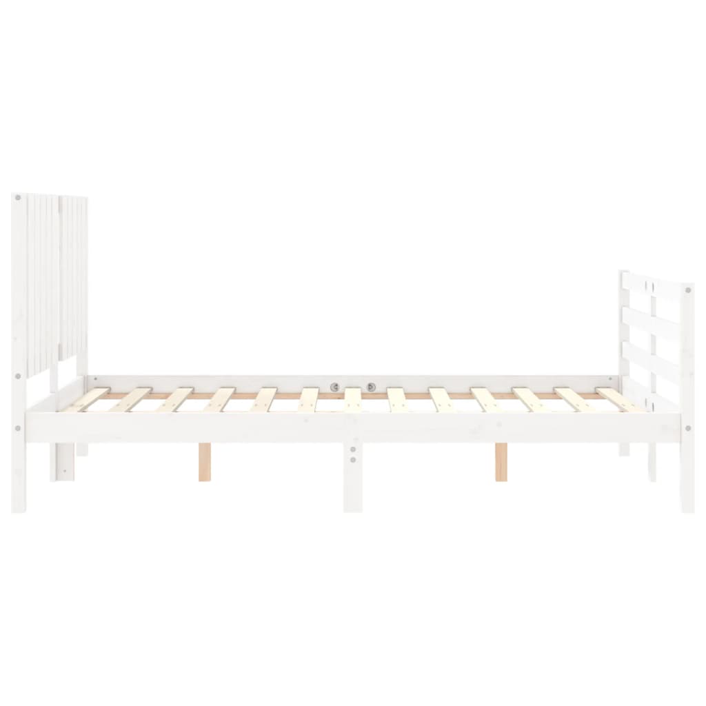 Cadre de lit sans matelas blanc 120x200 cm bois massif - XIOS