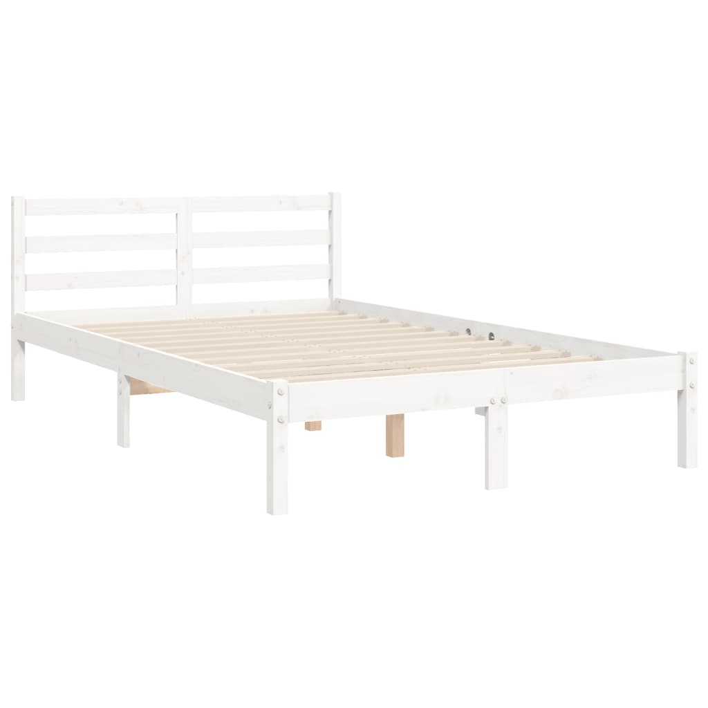Cadre de lit sans matelas blanc 120x200 cm bois massif - XIOS