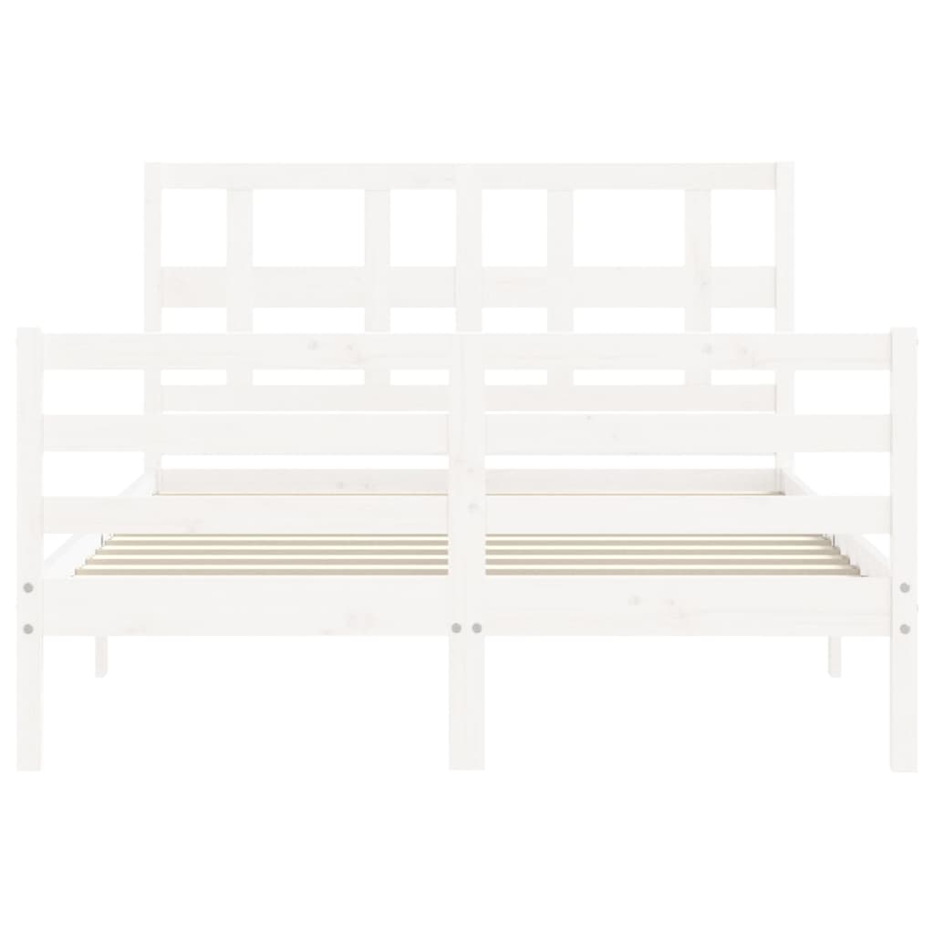 Cadre de lit sans matelas blanc 120x200 cm bois massif - XIOS