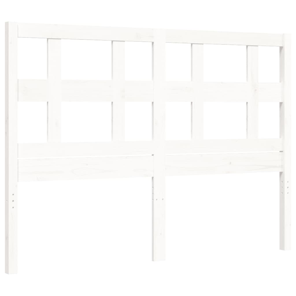 Cadre de lit sans matelas blanc 120x200 cm bois massif - XIOS