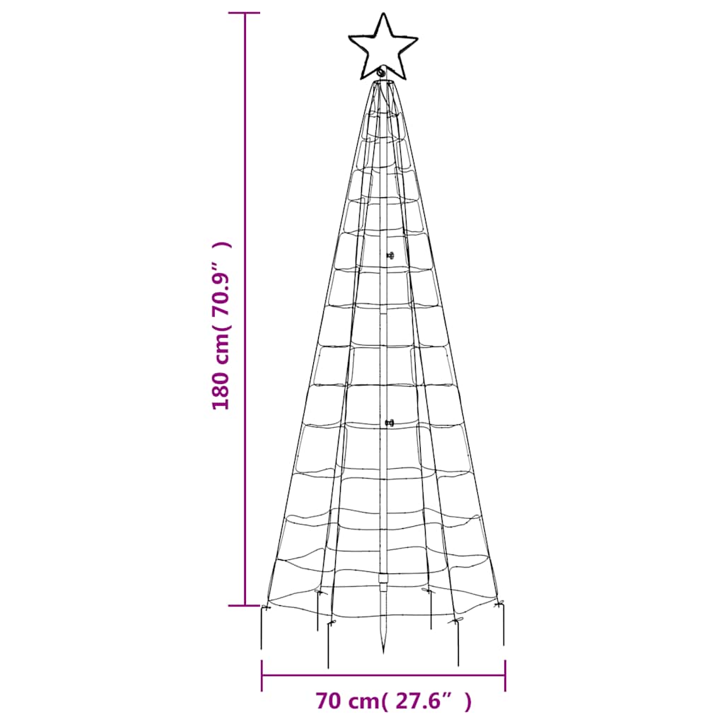 Sapin de Noël à LED avec piquets 220 LED blanc chaud 180 cm - XIOS