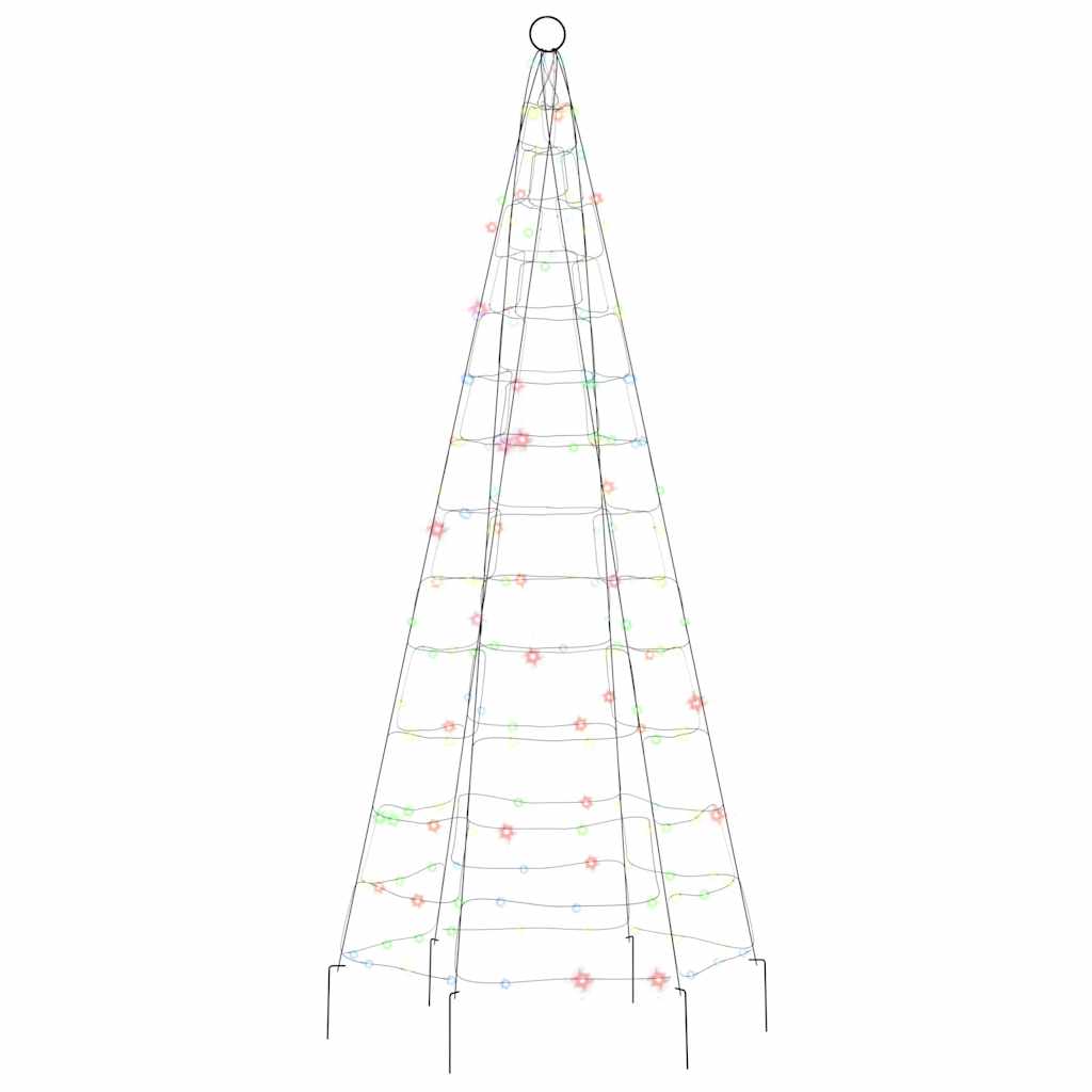 Sapin de Noël à LED sur mât de drapeau 200 LED coloré 180 cm - XIOS
