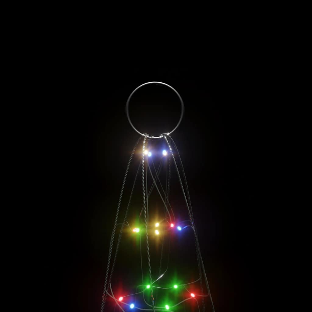 Sapin de Noël à LED sur mât de drapeau 200 LED coloré 180 cm - XIOS