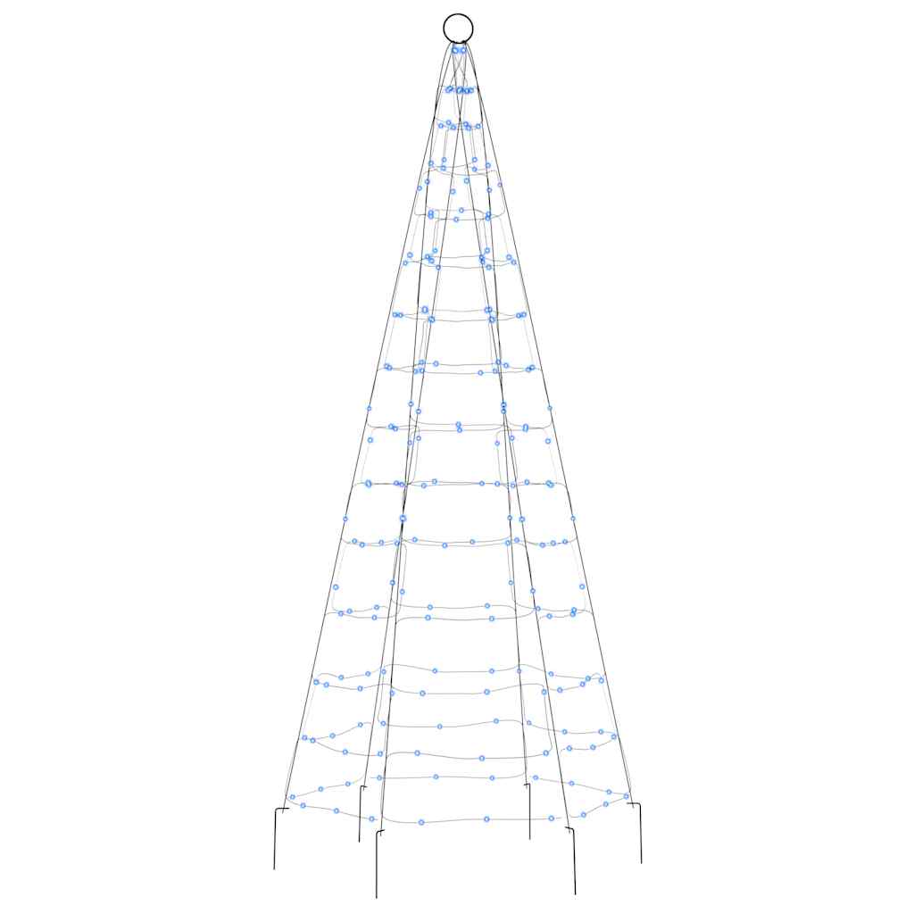 Sapin de Noël à LED sur mât de drapeau 200 LED bleu 180 cm - XIOS