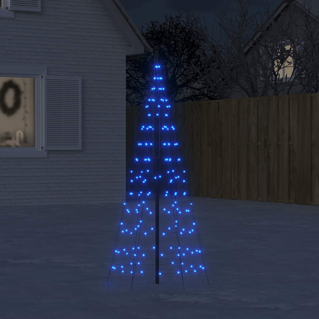 Sapin de Noël à LED sur mât de drapeau 200 LED bleu 180 cm - XIOS