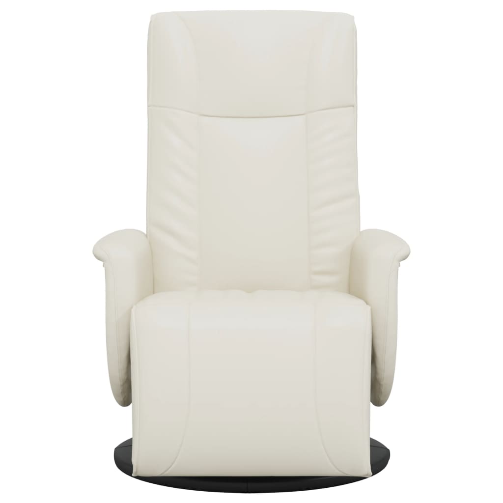 Fauteuil inclinable avec repose-pieds crème similicuir - XIOS