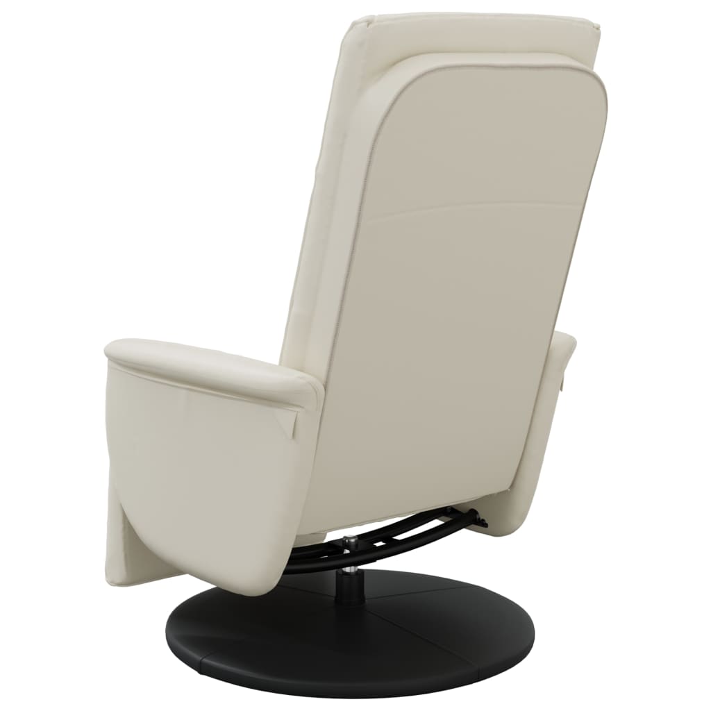 Fauteuil inclinable avec repose-pieds crème similicuir - XIOS